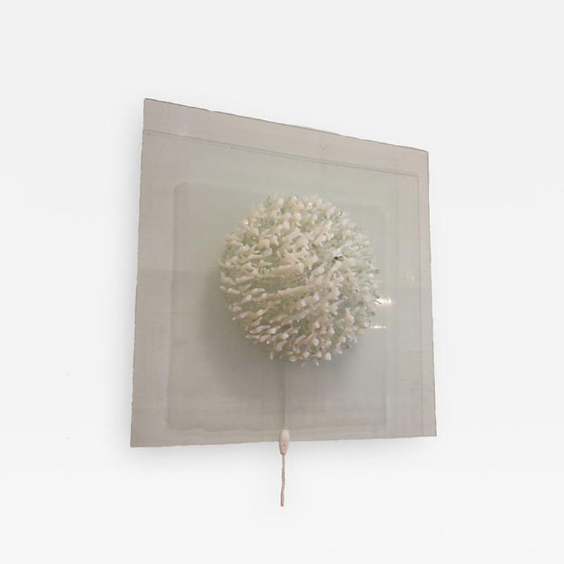 Square Hand Blown Glass Coral Look Wall Light