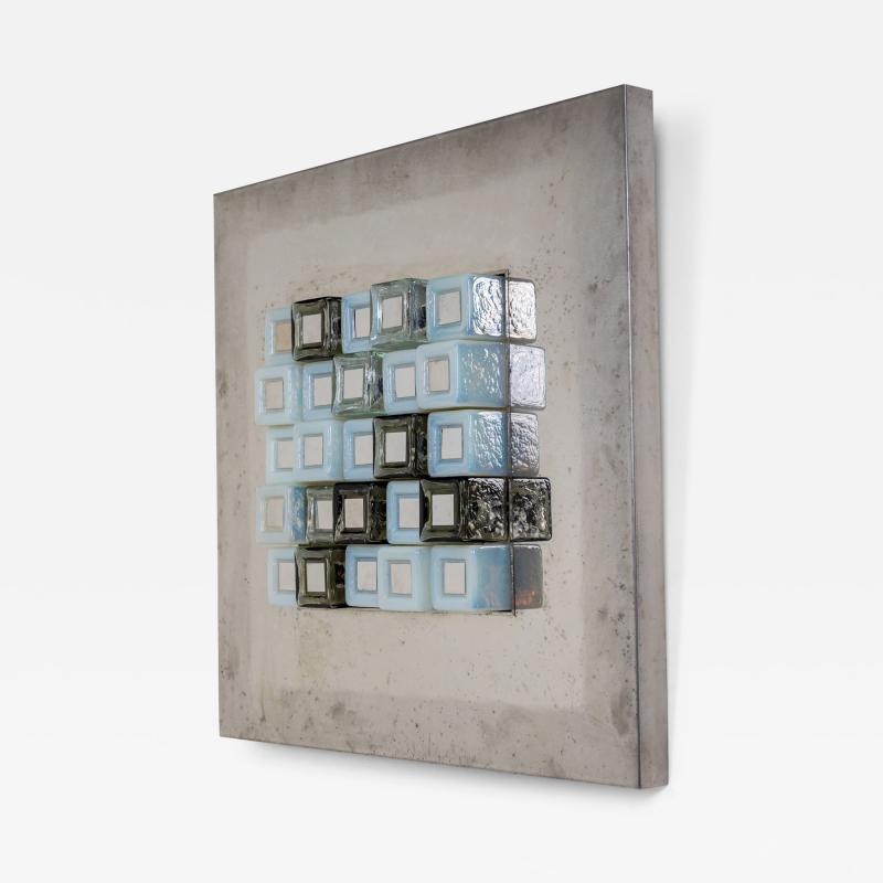 Square Wall Light Sculpture by Angelo Brotto