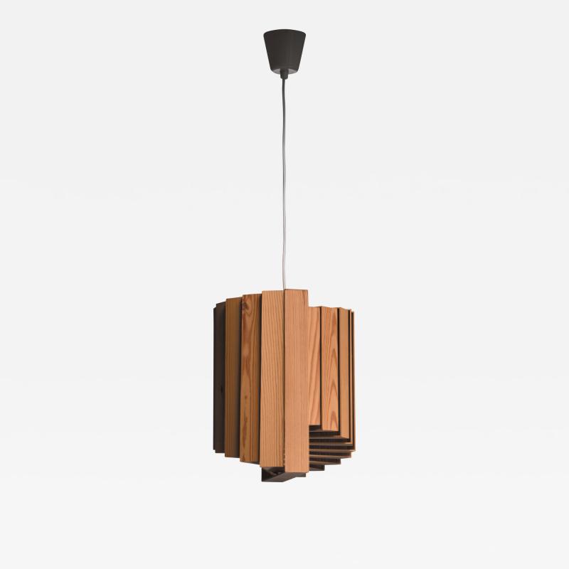 Square wood strip pendant