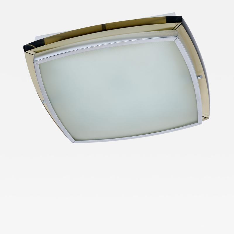 Squared Ceiling Light with Colored Glass Italy 1970s