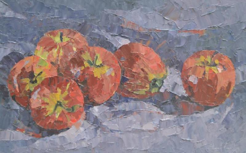 Stacey Conridge Red Apples on Purple