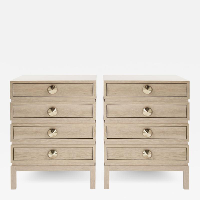 Stacked Bedside Tables in Limed Oak by Stamford Modern