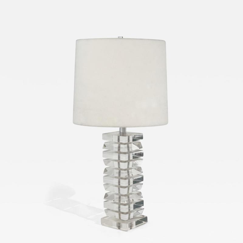Stacked Lucite Table Lamp