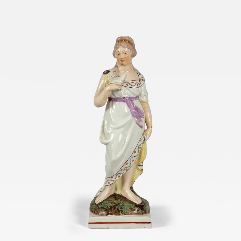 Staffordshire Pearlware Figure of Venus Holding a Dove