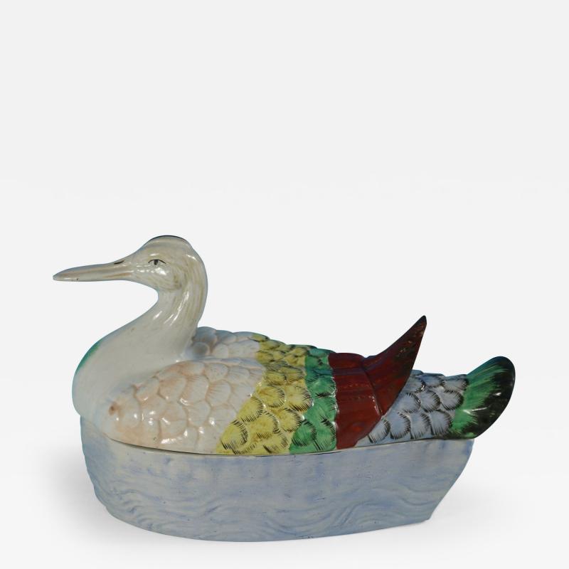 Staffordshire Pottery Duck Tureen