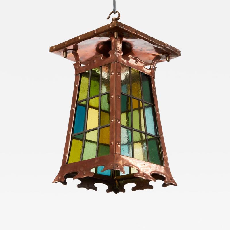Stained Glass and Riveted Copper Lantern