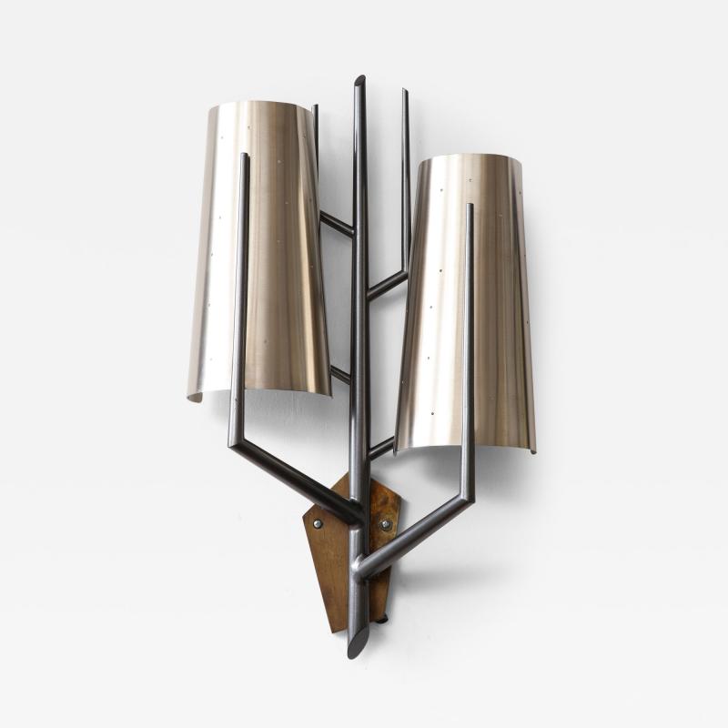 Stainless Steel Sconce in the Manner of Maison Charles France