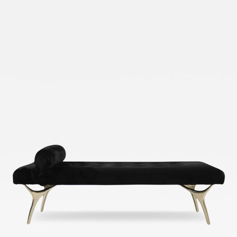 Stamford Modern Crescent Daybed in Polished Brass by Stamford Modern