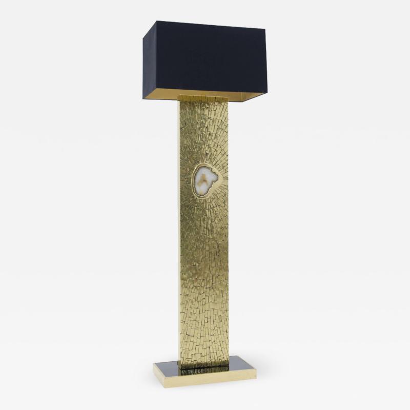 Stan Usel Unique floor lamp in mosaic brass by Stan Usel