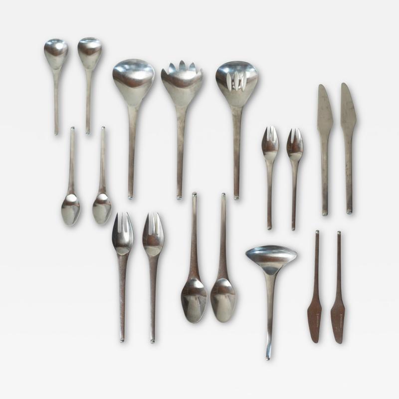 Stanley Roberts Set of 123 Stanley Roberts Contempra Mid Century Modern Stainless Flatware