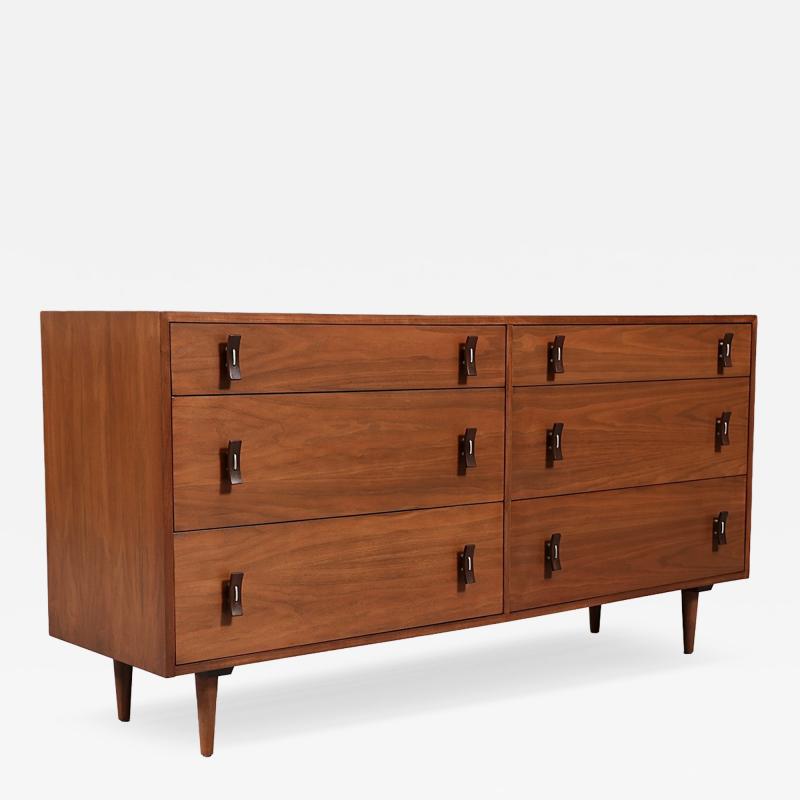 Stanley Young Stanley Young Walnut 6 Drawer Dresser for Glenn of California
