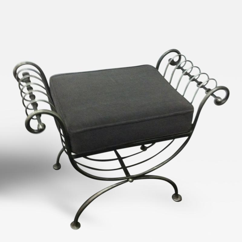 Steel Italian Hollywood Regency Stool