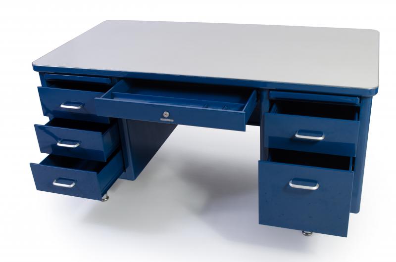 Steelcase Co. Marine Blue Steelcase Tanker Desk