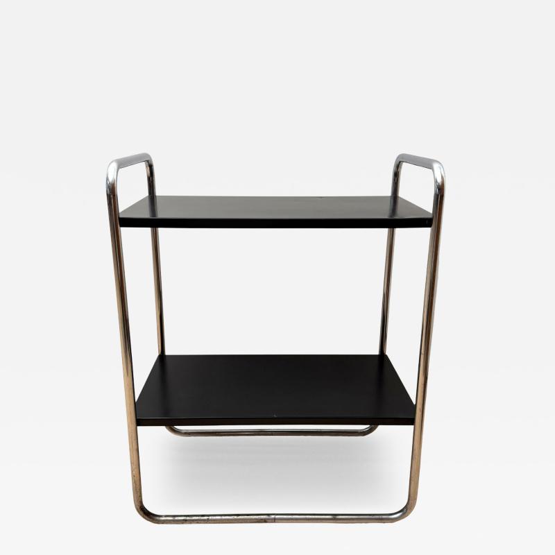 Steeltube Side Table by Mauser Werke Black and Chrome Germany circa 1950