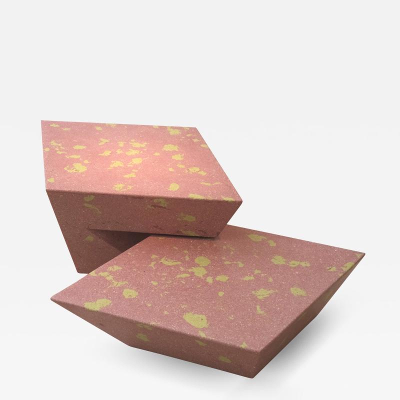 Stefan Buxbaum RHOMBUS TABLES concrete nesting tables in terrazzo