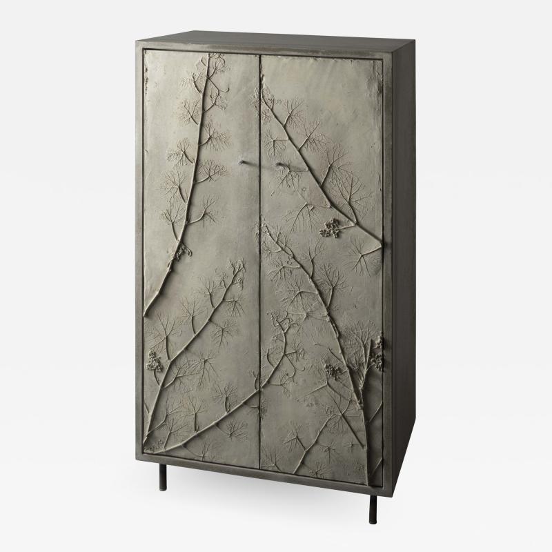 Stefan Buxbaum WELSH RIESLING concrete cabinet cupboard with plant imprints