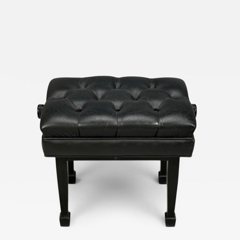 Steinway and Sons Adjustable Piano Bench Ebonized Wood Leather 2010s