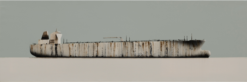 Stephane Joannes Tanker 5 coque blanche fond bleu vers droite 2025