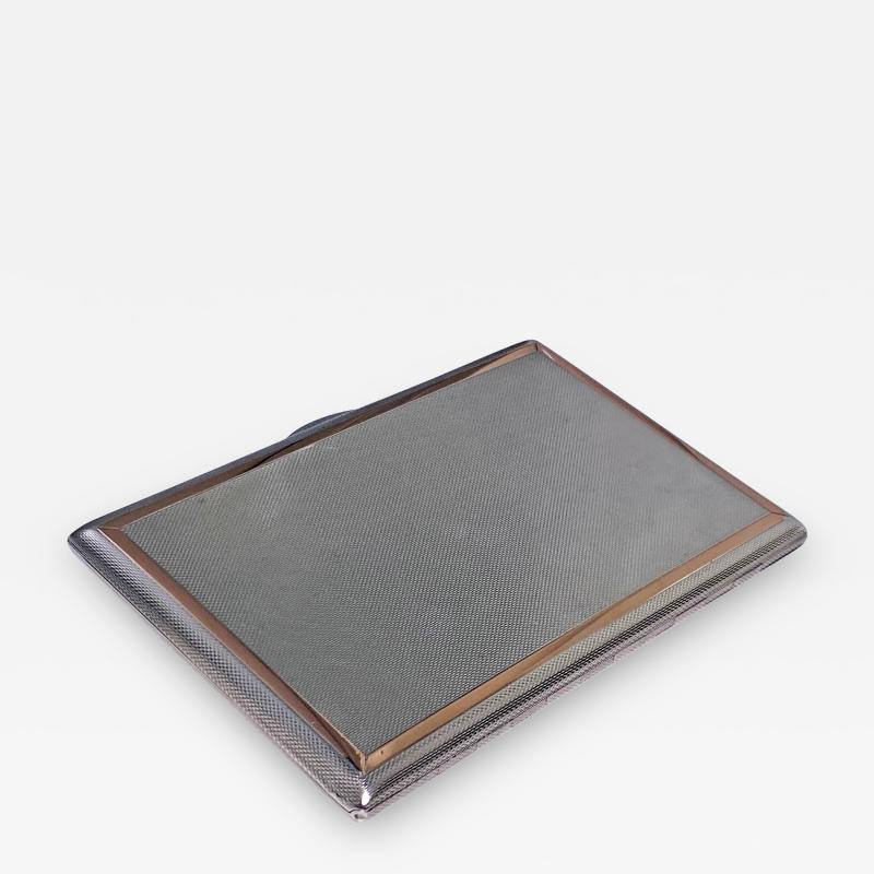 Sterling Silver and Gold Cigarette or Card Case London 1960 Padgett and Braham