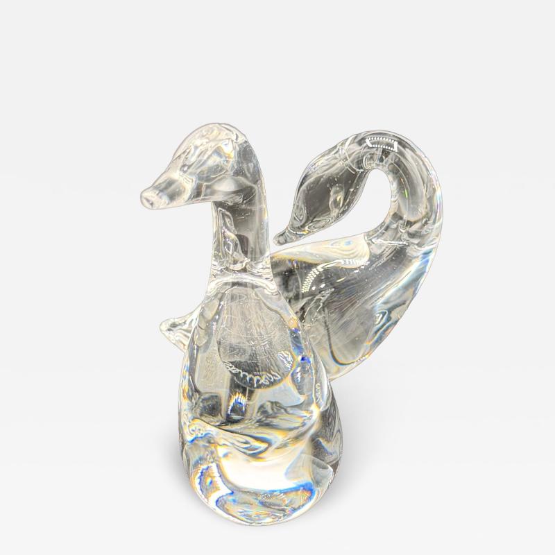 Steuben Glass Goose Gander by Lloyd Atkins 2 Pcs