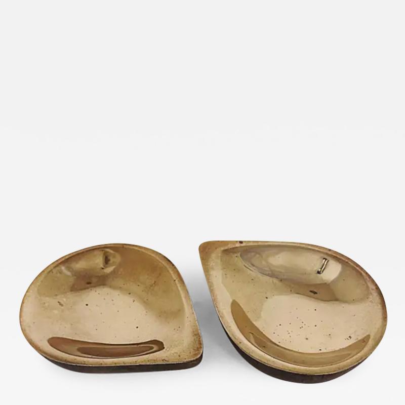 Steven Haulenbeek Steven Haulenbeek Ice Cast Bronze Tear Drop Bowls Heavy Substantial Pair
