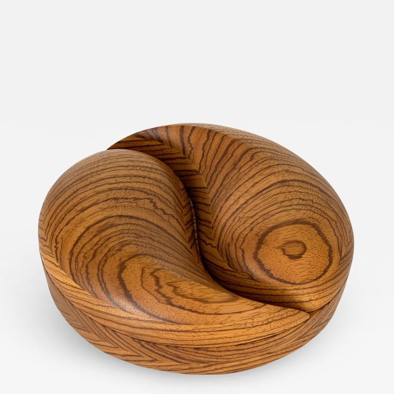 Steven Sprio Carved Sculptural Zebrawood Box by Steven Spiro