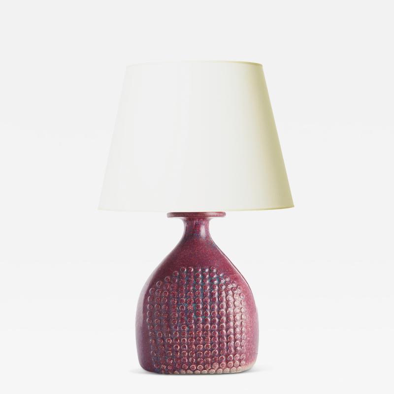 Stig Lindberg Large Textured Bottle Form Studio Lamp by Stig Lindberg