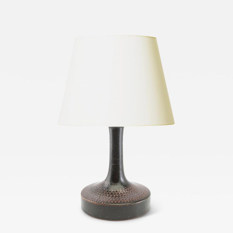 Stig Lindberg Studio Table Lamp in Black and Oxblood by Stig Lindberg