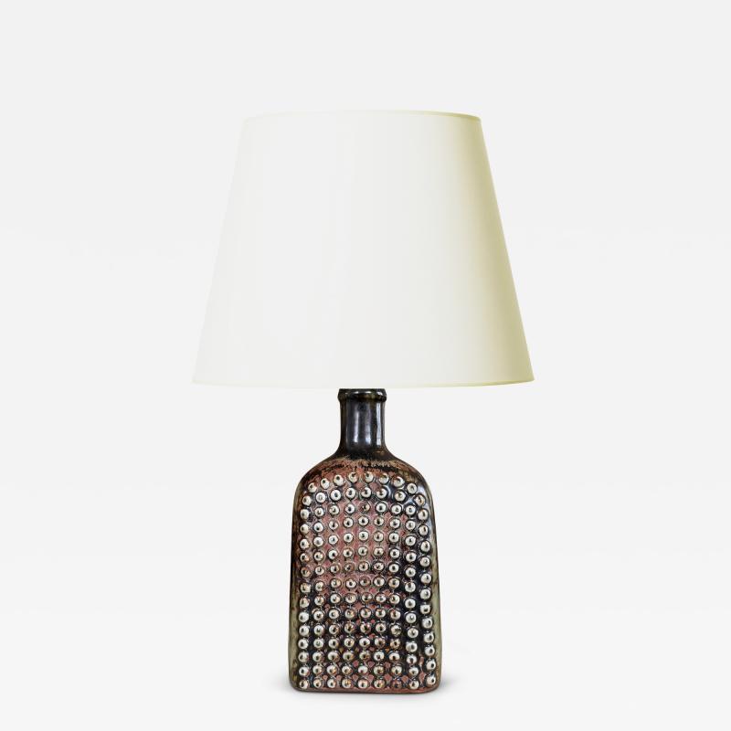 Stig Lindberg Table Lamp with Knobby Bottle Form by Stig Lindberg