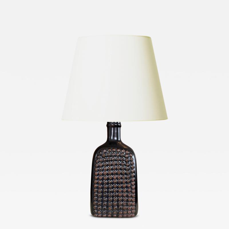 Stig Lindberg Table Lamp with Knobby Bottle Form by Stig Lindberg