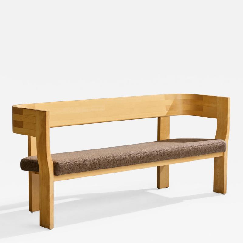 Stig Lonngren Bench with Birch and Fabric Sweden 1960s