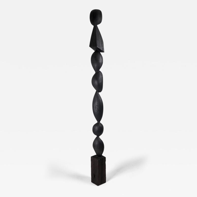 Still Stand Abstract Biomorphic Wood Sculpture Chainsaw Carved Column