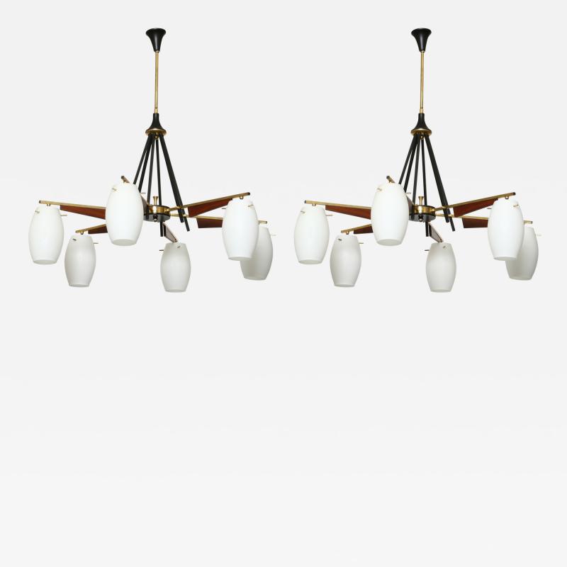 Stilnovo style chandeliers a pair