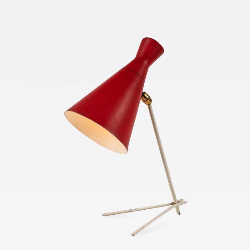 Stilux Milano 1950s Stilux Milano Red and White Table Lamp