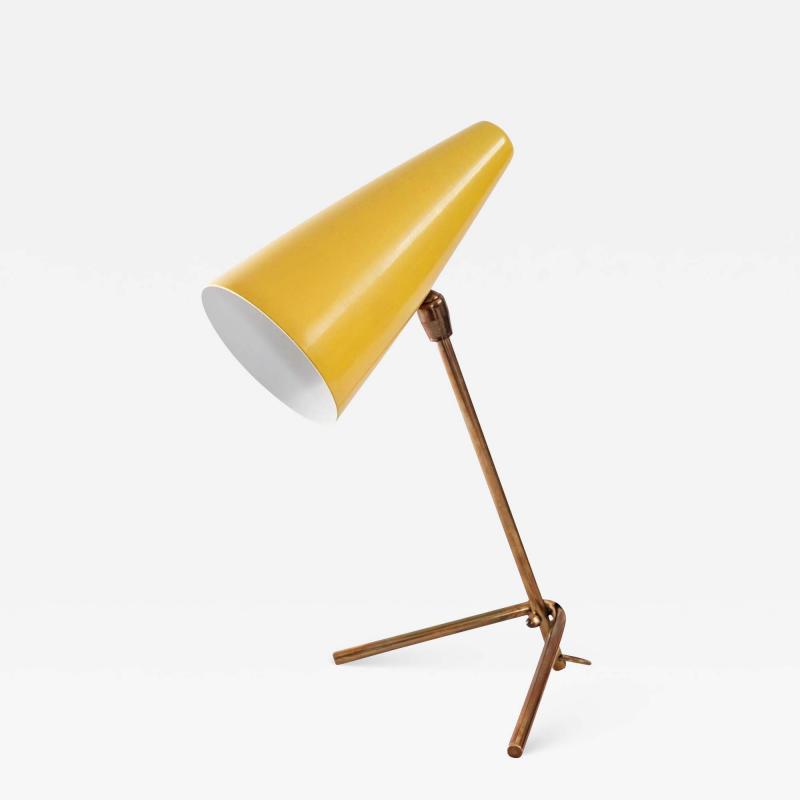 Stilux Milano 1950s Stilux Milano Yellow Conical Table Lamp
