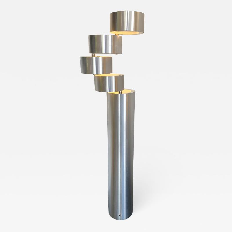 Stilux Milano Floor Lamp Brushed Stainless Steel by Stilux Milano Italy 1970s