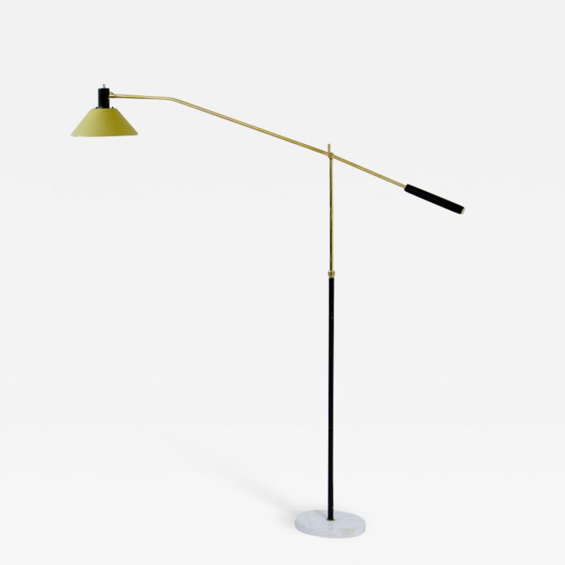 Stilux Milano Stilux adjustable floor lamp with painted metal shade and marble base