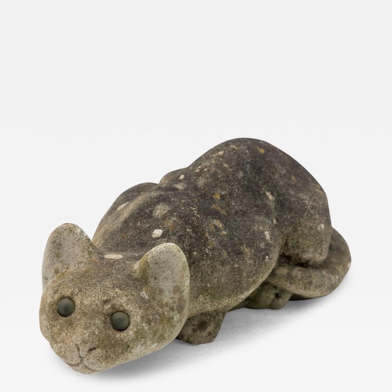 Stone Cat Garden Ornament 20th Century French