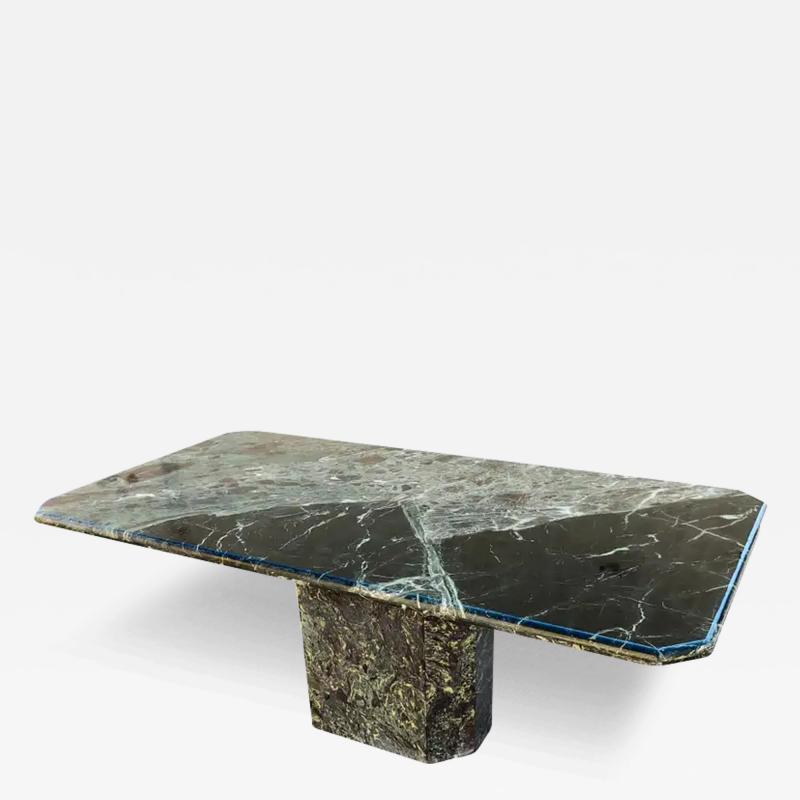 Stone International Large Rectangular Rosso Levanto Marble Dining Table Black Green Red