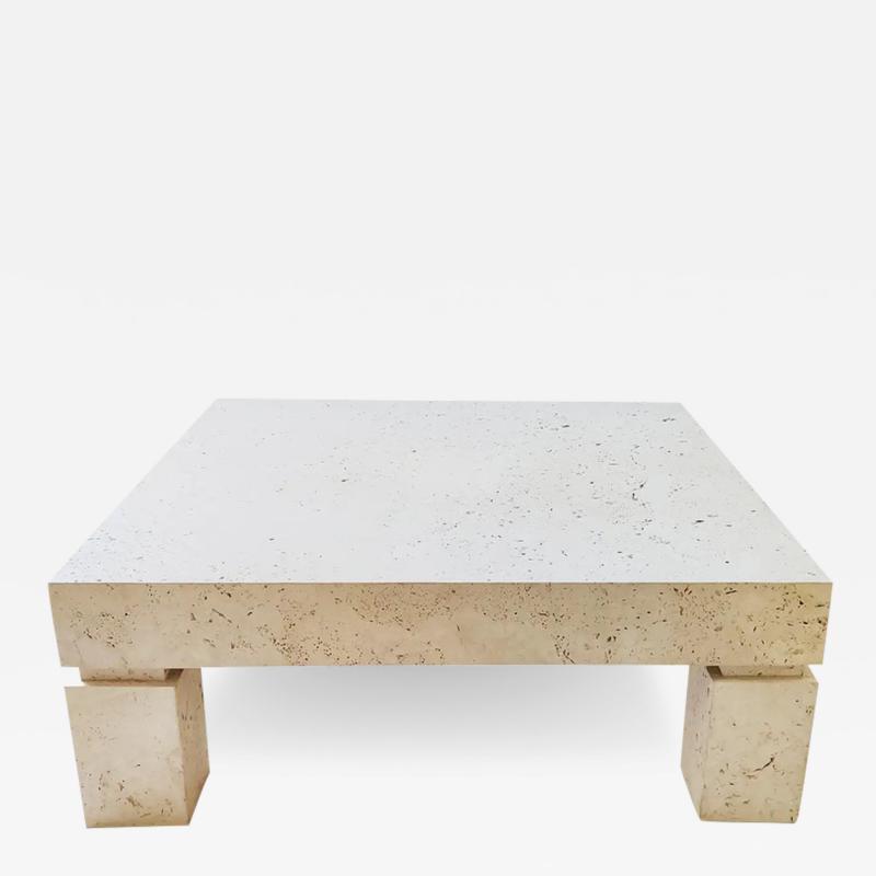 Stone International Stone International Attr Carsons Natural Travertine Coffee Table Italy 1980s