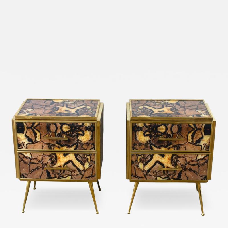 Striking Pair of Mid Century style Night Stands or Side Tables