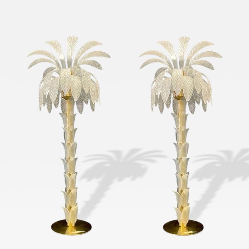 Striking Palmette Murano Glass Floor Lamp