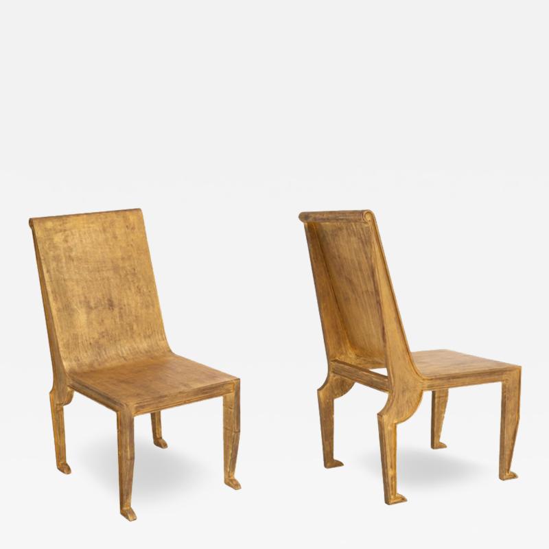 Studio Metal Faux Gold Leaf Patina Occasional Chair