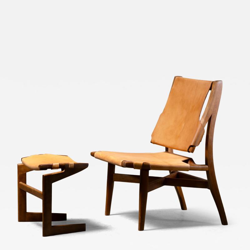 Studio crafted lounge chair with ottoman