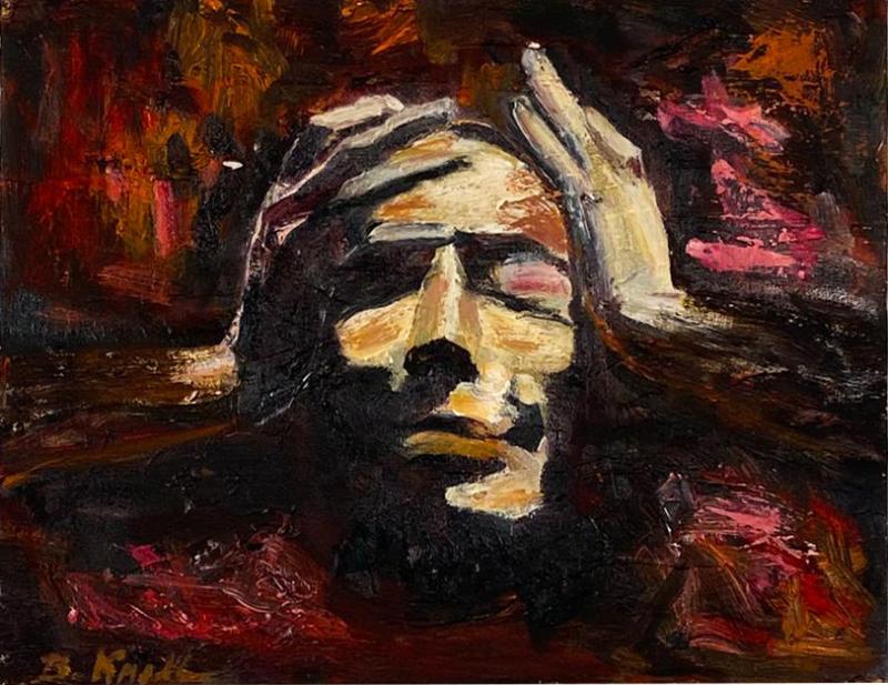 Study of a Face Oil on Canvas