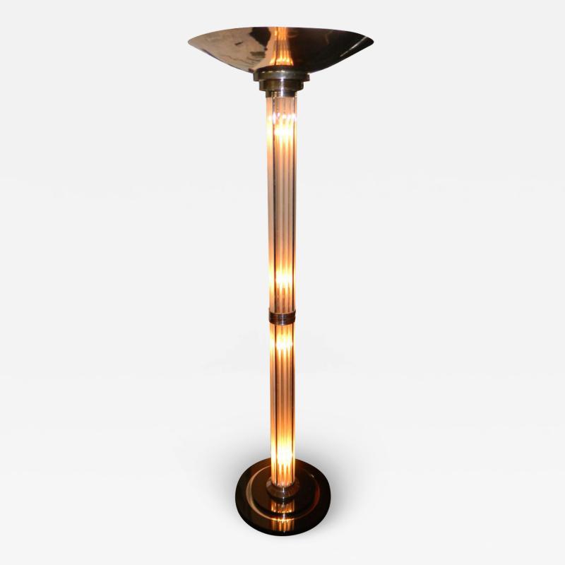 Stunning Art Deco Floor Lamp with glass rods and lights