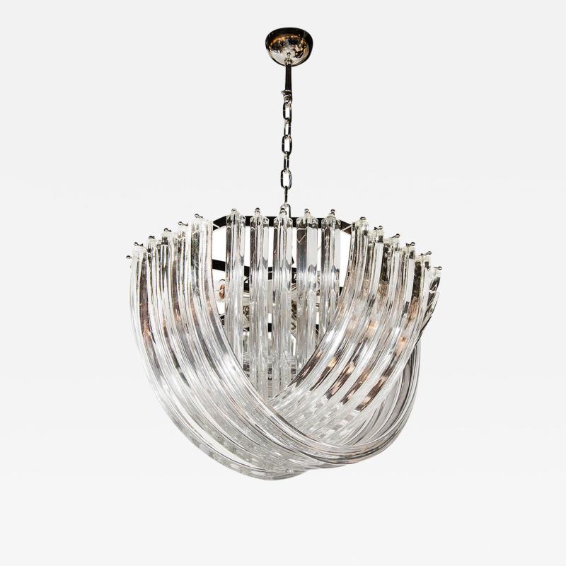 Stunning Modernist Murano Glass Ribbon Chandelier