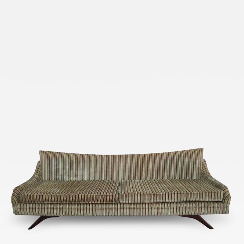 Stunning Splayed Walnut Legs Sofa Mid Century Modern