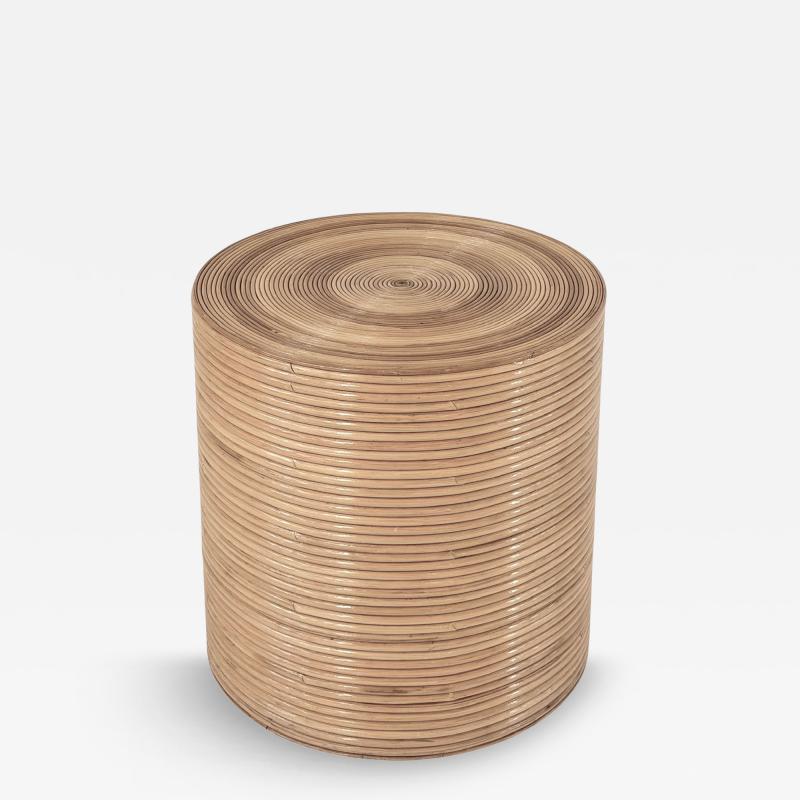 Style of Gabriella Crespi Pencil Reed Side End Table 1970