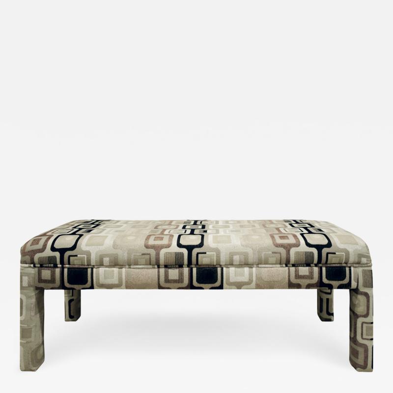 Stylish Clean Line Upholstered Bench 1970s